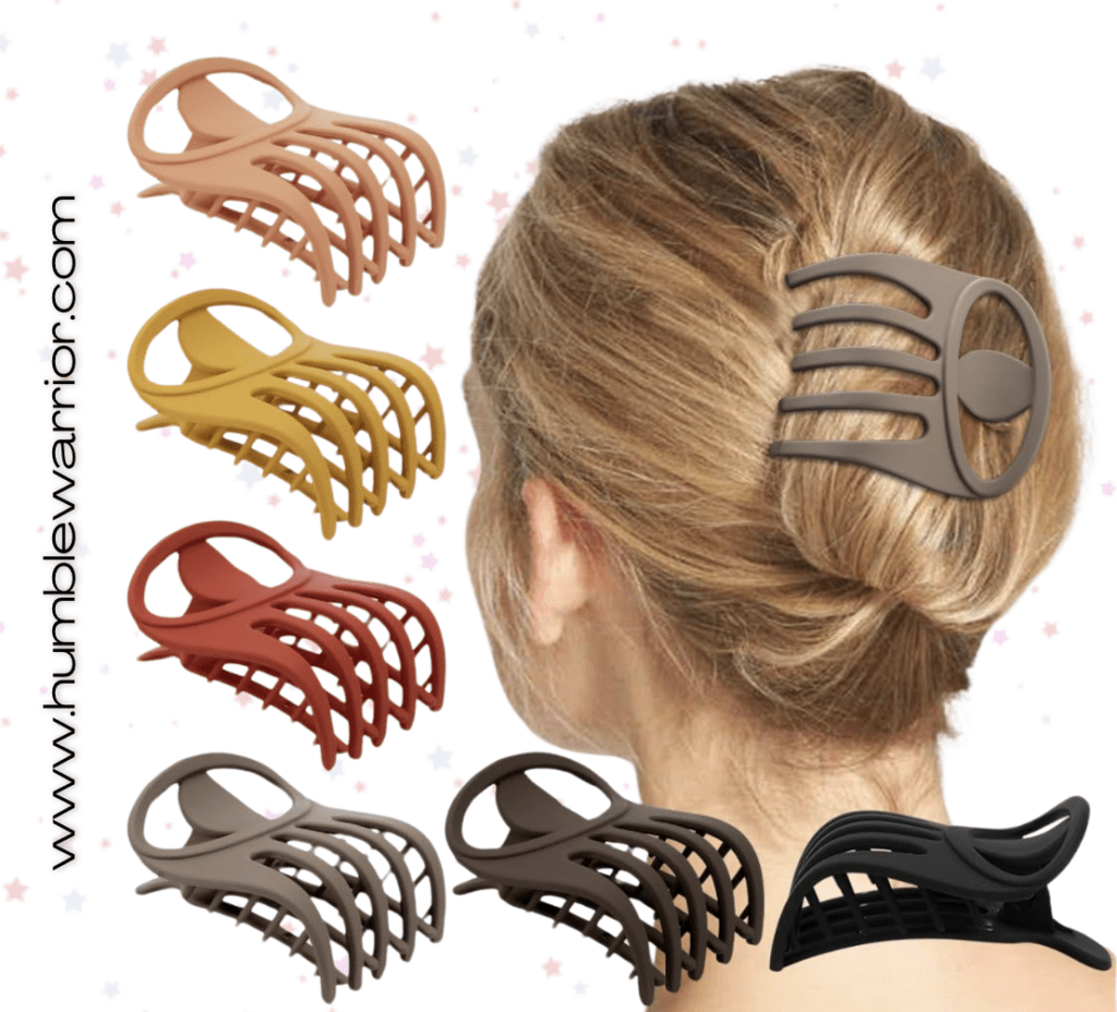 6-pack of Flat Claw Hair Clips!
